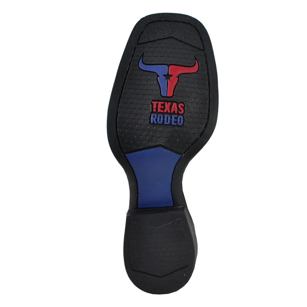 Bota Masculina Preta Couro Avestruz Bovino Texas Rodeo - Imagem 5